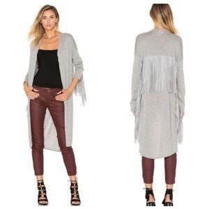 NWT One x One Teaspoon Gray Sloan Fringe Cardigan Size Small
